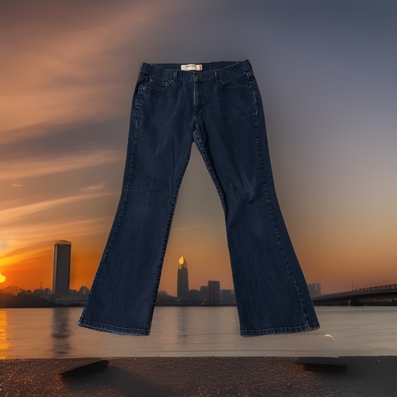 Levis 515 Jeans Womens Western Size 14 M Bootcut Stretch  Dark Wash Black Y2K - Picture 2 of 4